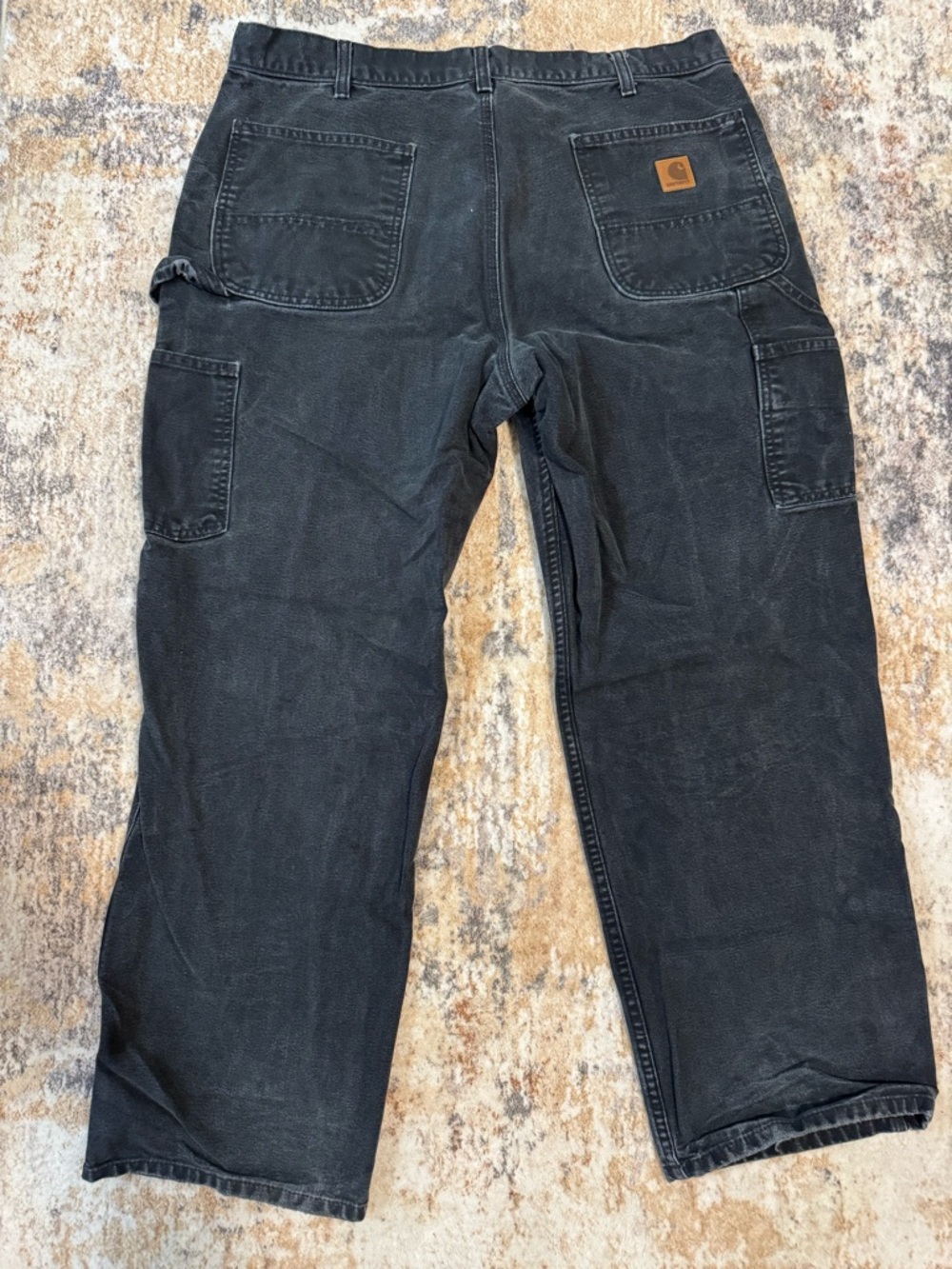 Carhartt Men's Black Cargo Work Pants with Utility Pockets